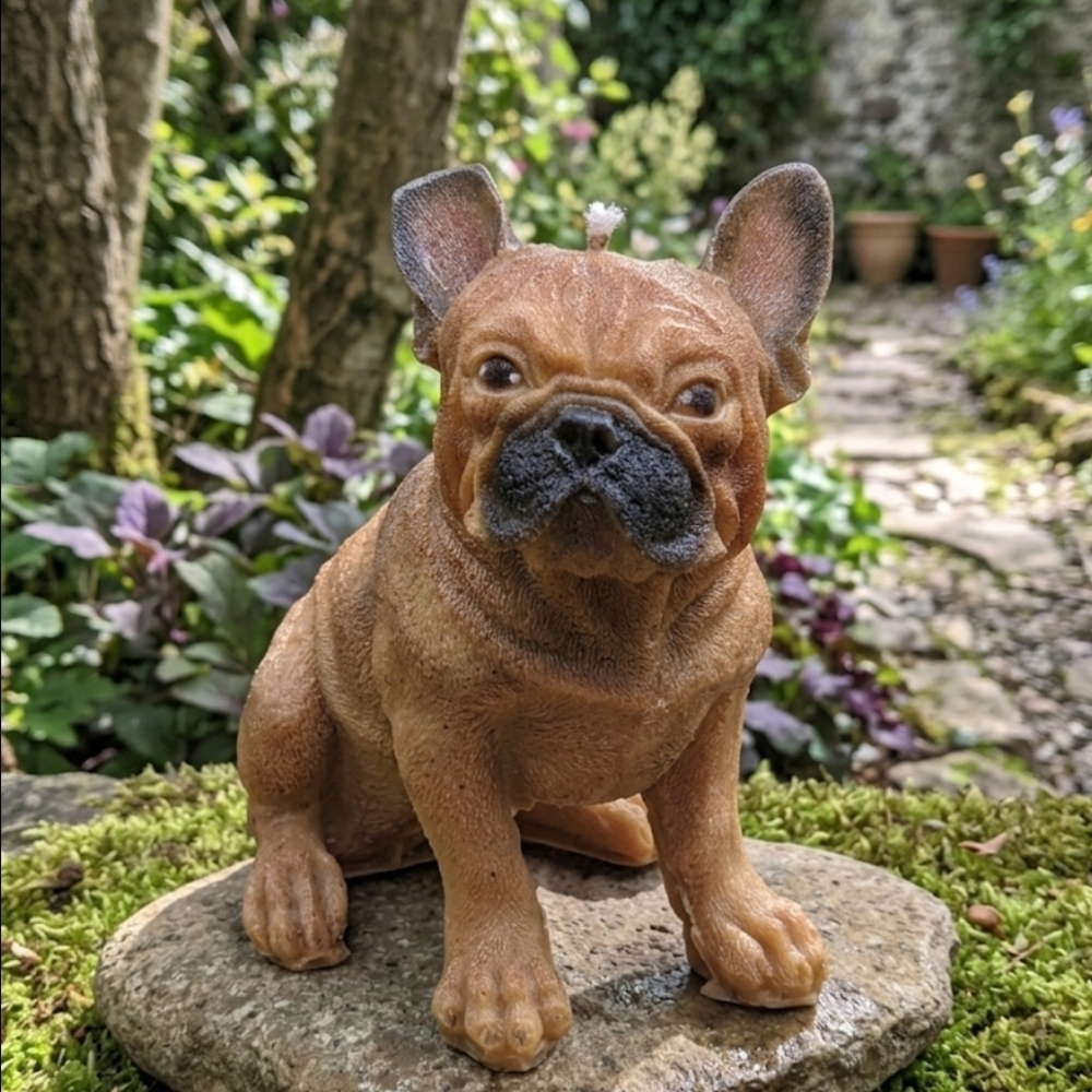 French Bulldog Soy Wax Candle Life Size Pup Handmade Gifts.